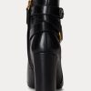 Botas de cuero bruñido Madelyn de Ralph Lauren para mujer, color negro Botas de cuero bruñido Madelyn de Ralph Lauren para mujer, color negro