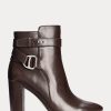 Botas de cuero bruñido Madelyn de Ralph Lauren para mujer en color chocolate Botas de cuero bruñido Madelyn de Ralph Lauren para mujer en color chocolate