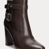 Botas de cuero bruñido Madelyn de Ralph Lauren para mujer en color chocolate Botas de cuero bruñido Madelyn de Ralph Lauren para mujer en color chocolate