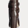 Botas de cuero bruñido Madelyn de Ralph Lauren para mujer en color chocolate Botas de cuero bruñido Madelyn de Ralph Lauren para mujer en color chocolate