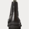 Botas de cuero con puntera Ralph Lauren Bryson para hombre, color negro
