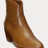 Botas de cuero marrón Ralph Lauren Lucille para mujer Botas de cuero marrón Ralph Lauren Lucille para mujer