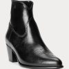 Botas de cuero negras Ralph Lauren Lucille para mujer Botas de cuero negras Ralph Lauren Lucille para mujer