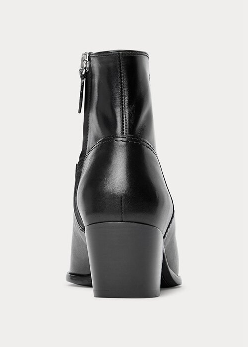 Botas de cuero negras Ralph Lauren Lucille para mujer Botas de cuero negras Ralph Lauren Lucille para mujer