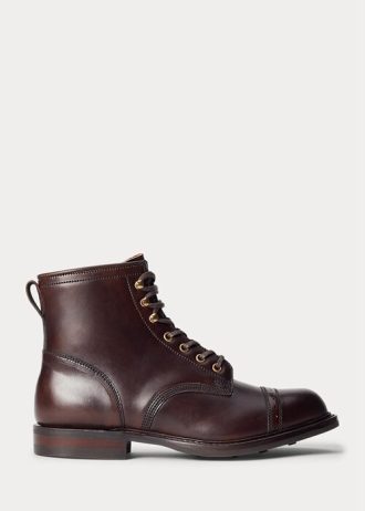 Botas de cuero Ralph Lauren para hombre de color marrón
