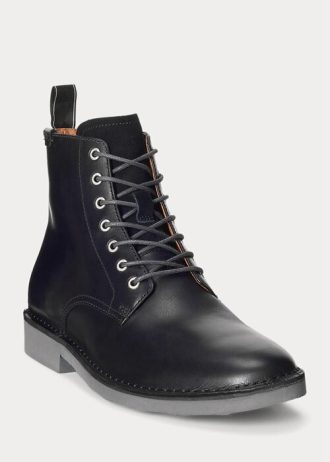 Botas de cuero Ralph Lauren Talan negras para hombre