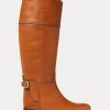 Botas de montar de piel de becerro marrones Ralph Lauren Sallen para mujer Botas de montar de piel de becerro marrones Ralph Lauren Sallen para mujer