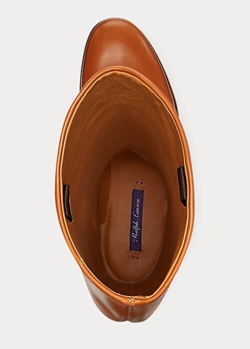 Botas de montar de piel de becerro marrones Ralph Lauren Sallen para mujer Botas de montar de piel de becerro marrones Ralph Lauren Sallen para mujer