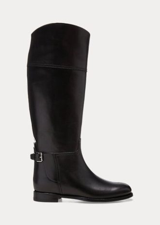Botas de montar de piel de becerro negras Ralph Lauren Sallen para mujer