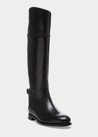 Botas de montar de piel de becerro negras Ralph Lauren Sallen para mujer