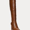 Botas de piel bruñida Ashlynn de Ralph Lauren para mujer, color marrón Botas de piel bruñida Ashlynn de Ralph Lauren para mujer, color marrón