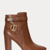 Botas de piel bruñida Madelyn de Ralph Lauren para mujer en color marrón Botas de piel bruñida Madelyn de Ralph Lauren para mujer en color marrón