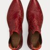 Botas de piel con bordado Lottie de Ralph Lauren para mujer en color rojo Botas de piel con bordado Lottie de Ralph Lauren para mujer en color rojo