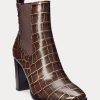 Botas de piel con relieve Ylah de Ralph Lauren para mujer en color marrón Botas de piel con relieve Ylah de Ralph Lauren para mujer en color marrón