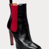 Botas de piel de becerro Zoie de Ralph Lauren para mujer, negras y rojas Botas de piel de becerro Zoie de Ralph Lauren para mujer, negras y rojas