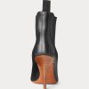 Botas de tacón bajo Ralph Lauren de piel de becerro vachetta negra para mujer Botas de tacón bajo Ralph Lauren de piel de becerro vachetta negra para mujer