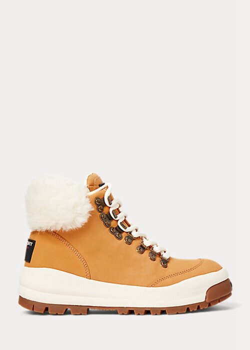 Botas deportivas Ralph Lauren Polo Sport de ante y piel de oveja color marrón para mujer Botas deportivas Ralph Lauren Polo Sport de ante y piel de oveja color marrón para mujer