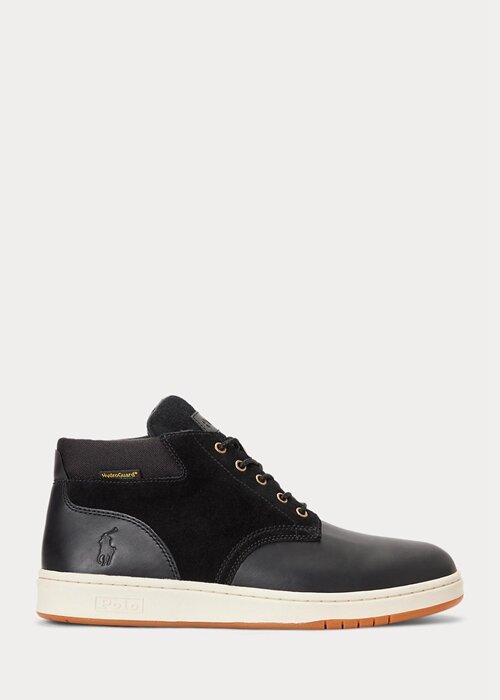 Botas impermeables de ante y cuero Ralph Lauren para hombre, color negro Botas impermeables de ante y cuero Ralph Lauren para hombre, color negro