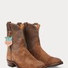 Botas marrones Ralph Lauren Roughout de ante y cuero para hombre