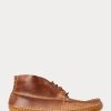 Botas mocasín estilo chukka de cuero marrón Ralph Lauren para hombre