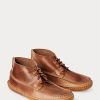 Botas mocasín estilo chukka de cuero marrón Ralph Lauren para hombre