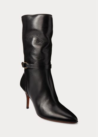 Botas negras de media pantorrilla Zoe de Ralph Lauren para mujer