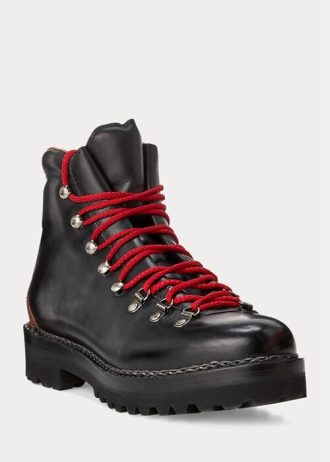 Botas negras Ralph Lauren Fidel de piel de becerro bruñida para hombre