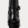 Botas negras Ralph Lauren Welington de piel de becerro bruñida para hombre