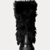 Botas Ralph Lauren Celia de piel de oveja y cuero bruñido para mujer, color negro Botas Ralph Lauren Celia de piel de oveja y cuero bruñido para mujer, color negro