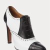 Botas Ralph Lauren Cerri de piel de becerro con bloques de color en blanco y negro para mujer Botas Ralph Lauren Cerri de piel de becerro con bloques de color en blanco y negro para mujer