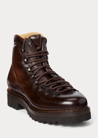 Botas Ralph Lauren Darrow de piel de becerro marrón oscuro para hombre