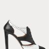 Botas Ralph Lauren Lindley de piel de becerro con bloques de color en blanco y negro para mujer