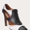 Botas Ralph Lauren Lindley de piel de becerro con bloques de color en blanco y negro para mujer