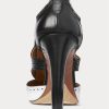 Botas Ralph Lauren Lindley de piel de becerro con bloques de color en blanco y negro para mujer