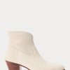 Botas Ralph Lauren Lucille de piel de becerro y ante color crema para mujer