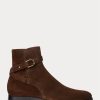 Botas Ralph Lauren Welington de ante de becerro en marrón oscuro para hombre