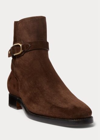Botas Ralph Lauren Welington de ante de becerro en marrón oscuro para hombre Botas Ralph Lauren Welington de ante de becerro en marrón oscuro para hombre