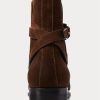 Botas Ralph Lauren Welington de ante de becerro en marrón oscuro para hombre