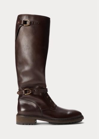 Botas Ralph Lauren Welington de piel de becerro marrón oscuro para hombre Botas Ralph Lauren Welington de piel de becerro marrón oscuro para hombre