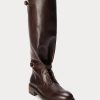 Botas Ralph Lauren Welington de piel de becerro marrón oscuro para hombre Botas Ralph Lauren Welington de piel de becerro marrón oscuro para hombre