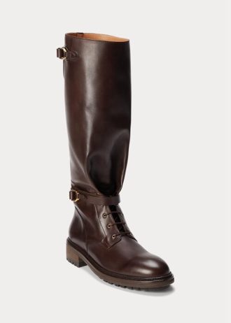 Botas Ralph Lauren Welington de piel de becerro marrón oscuro para hombre Botas Ralph Lauren Welington de piel de becerro marrón oscuro para hombre