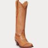 Botas vaqueras de cuero marrón Ralph Lauren Kiera para mujer Botas vaqueras de cuero marrón Ralph Lauren Kiera para mujer