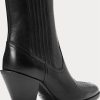 Botas vaqueras de cuero Ralph Lauren Lowrey negras para mujer Botas vaqueras de cuero Ralph Lauren Lowrey negras para mujer