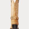 Botas vaqueras Ralph Lauren de ante con tachuelas para mujer, color caqui Botas vaqueras Ralph Lauren de ante con tachuelas para mujer, color caqui