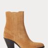Botas vaqueras Ralph Lauren Lowrey de ante marrón para mujer Botas vaqueras Ralph Lauren Lowrey de ante marrón para mujer