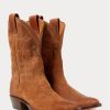 Botas vaqueras Ralph Lauren Plainview de ante marrón para hombre Botas vaqueras Ralph Lauren Plainview de ante marrón para hombre