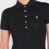 Camisa polo negra con detalle de botones de Ralph Lauren para mujer Camisa polo negra con detalle de botones de Ralph Lauren para mujer