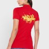 Camisa polo Ralph Lauren roja con detalle de botones para mujer Camisa polo Ralph Lauren roja con detalle de botones para mujer