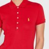 Camisa polo Ralph Lauren roja con detalle de botones para mujer Camisa polo Ralph Lauren roja con detalle de botones para mujer
