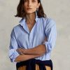 Camisas altas y bajas de algodón Ralph Lauren para mujer en azul Camisas altas y bajas de algodón Ralph Lauren para mujer en azul